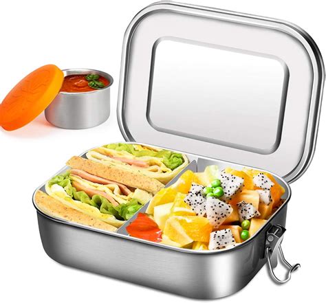 metal compartment lunch box uk|lunch box with removable compartments.